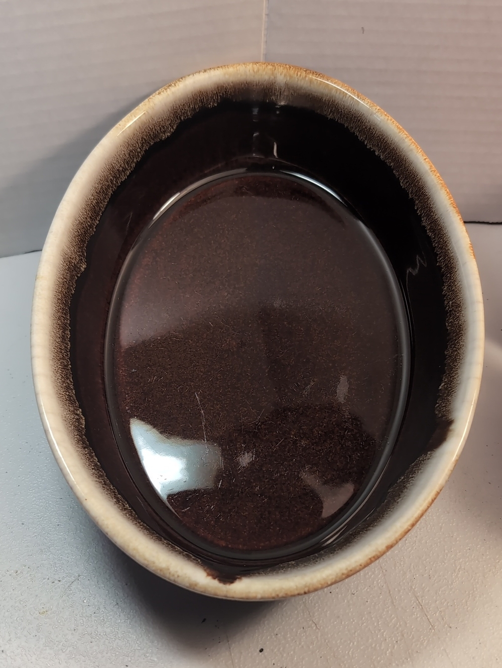 Pfaltzgraff Ceramic Casserole Dish # 241 Glossy Brown and Beige
